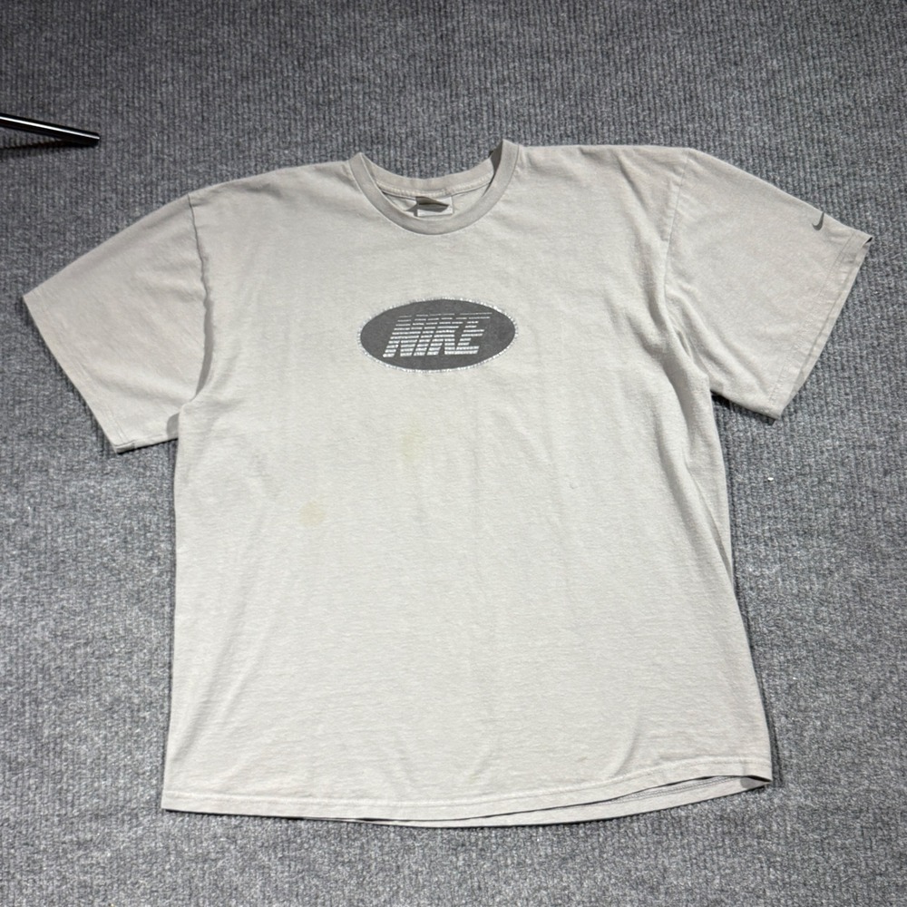 Vintage Nike T Shirt Mens Extra Large Gray Graphic Y2K Sports Streetwear